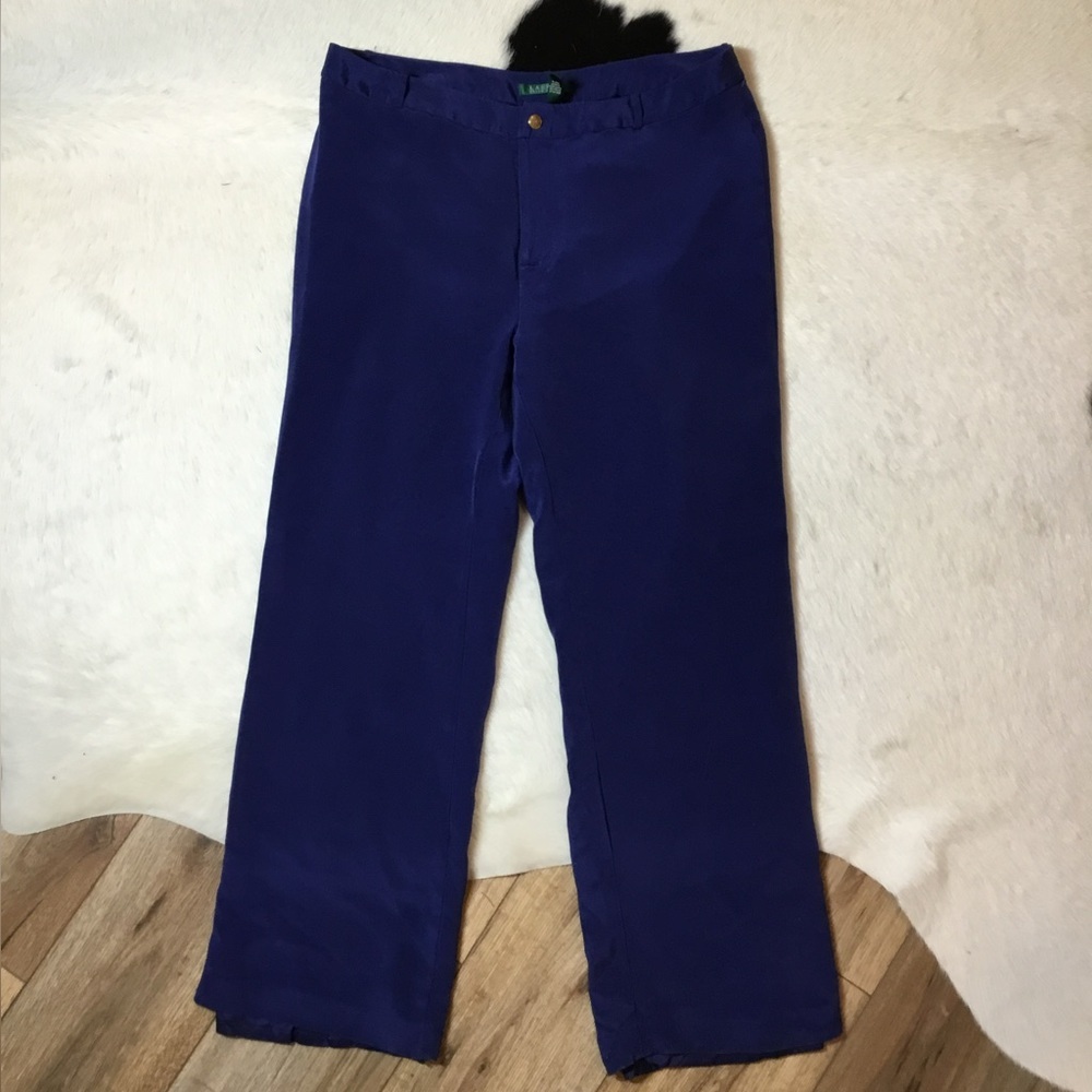 Lauren Ralph Lauren Vintage 100% silk wide-leg trousers